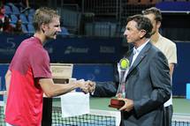 13. 8. 2016, Portoro – Predsednik Pahor na finalnem dvoboju tenikega turnirja ATP Challenger Tilia Slovenia Open 2016 (STA/Daniel Novakovi)